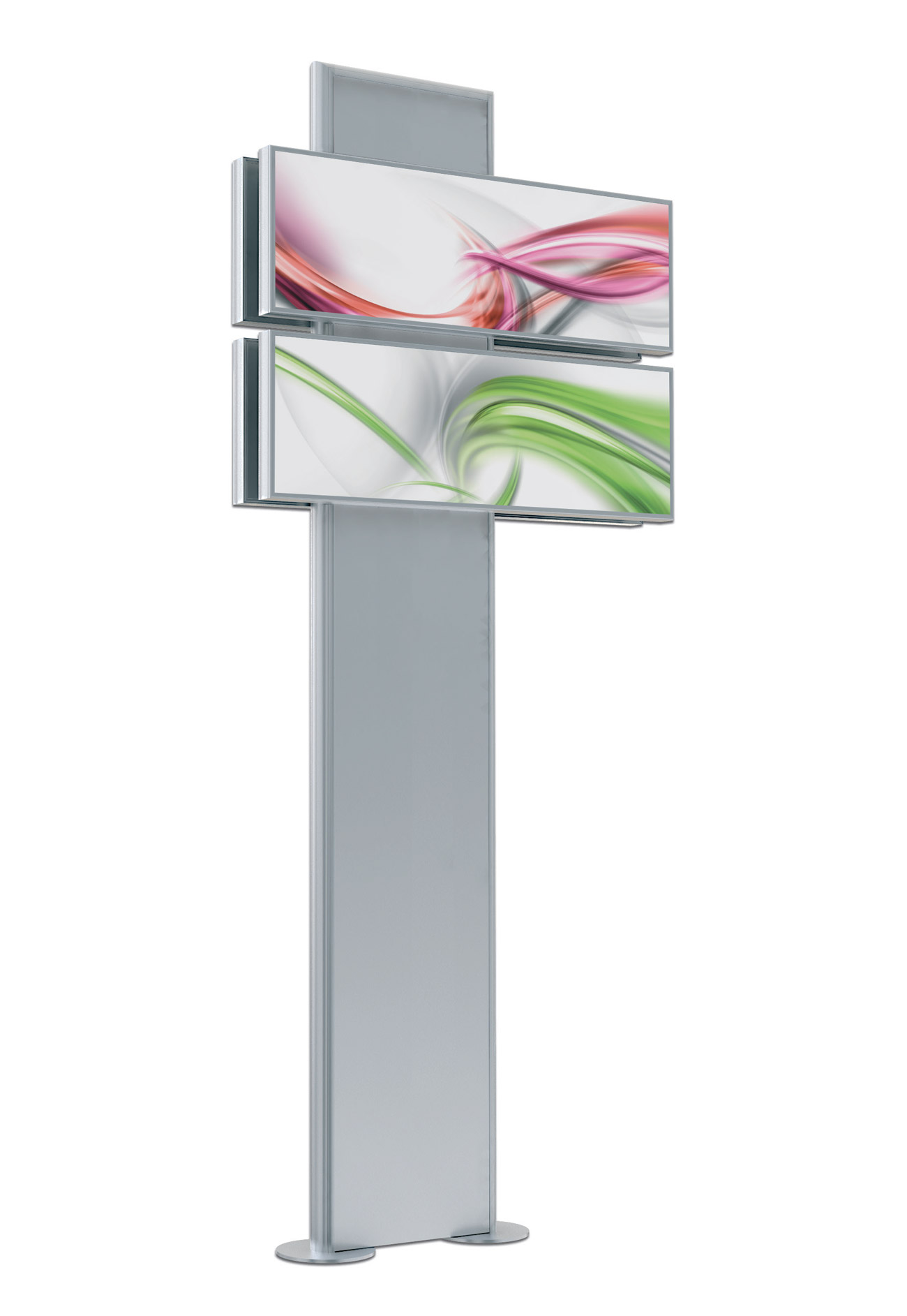 ART. 350<br /> Totem bifacciale con insegne a bandiere Tecnoblock